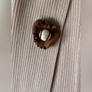 Baseball & Mitt Vintage/New Clay Art Pin